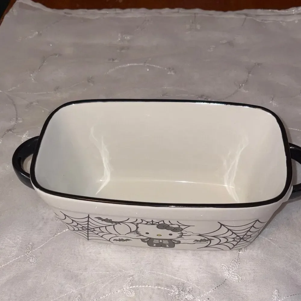 Hello Kitty Halloween Zrike Brands Baking Bread Dish Skeleton Spiderweb 10” x 4”